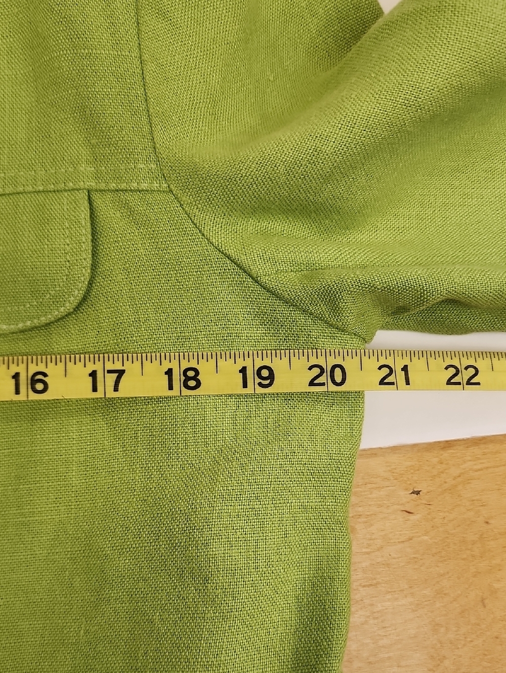 Scaasi Lime Green Linen Cropped Jacket Textured Button Blazer Size 12 - Picture 7 of 16